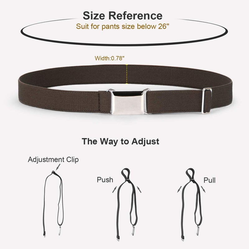 Jas. Good Kids Toddler Belt Elastic Stretch Adjustable Belt for Boys and Girls with Silver Square Buckle 2 Pack - Image 5